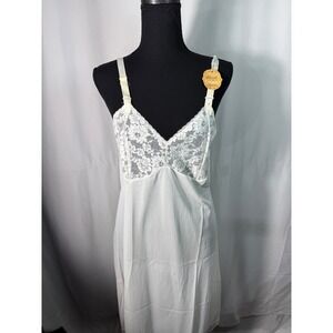 VTG Philmaid Lingerie Nylon Tricot White Lace Slip Dress Size 36 NWT USA MADE
